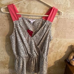 Candie’s Heart Print Crisscross & Elastic at Waist Tank top.